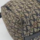 Christian Dior Trotter Canvas Boston Bag Navy Gold Auth bs25120-16