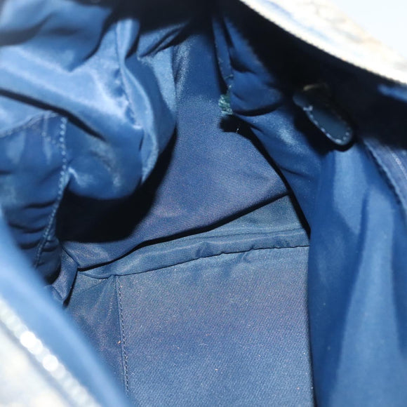 Christian Dior Trotter Canvas Boston Bag Navy Gold Auth bs25120