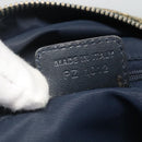 Christian Dior Trotter Canvas Boston Bag Navy Gold Auth bs25120-12