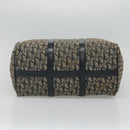 Christian Dior Trotter Canvas Boston Bag Navy Gold Auth bs25120-5