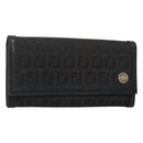 FENDI Zucchino Canvas Long Wallet Black Auth bs25132-1