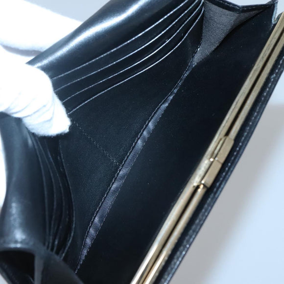 FENDI Zucchino Canvas Long Wallet Black Auth bs25132