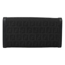 FENDI Zucchino Canvas Long Wallet Black Auth bs25132-2
