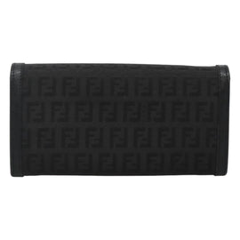 FENDI Zucchino Canvas Long Wallet Black Auth bs25132 - 0