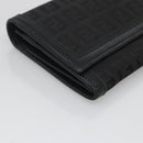 FENDI Zucchino Canvas Long Wallet Black Auth bs25132-14