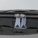 BOTTEGA VENETA Maxi INTRECCIATO Clutch Bag Leather Black Silver Auth bs25134-8