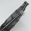 BOTTEGA VENETA Maxi INTRECCIATO Clutch Bag Leather Black Silver Auth bs25134-5