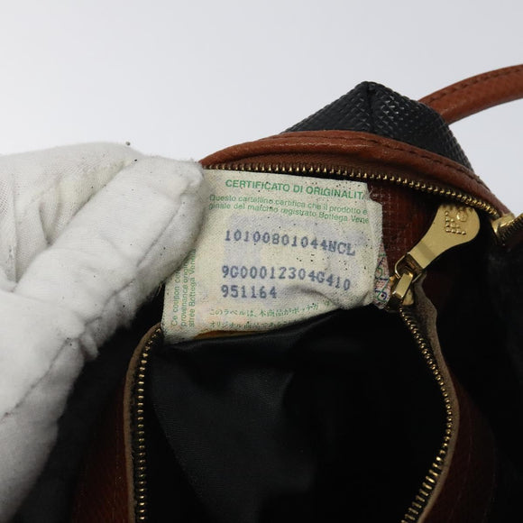 BOTTEGA VENETA Shoulder Bag PVC Black Brown gold Auth bs25135