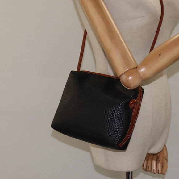 BOTTEGA VENETA Shoulder Bag PVC Black Brown gold Auth bs25135