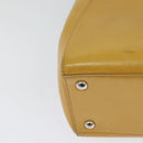 FENDI Hand Bag Leather 2way Yellow Silver Auth bs25136-17