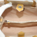 FENDI Hand Bag Leather 2way Yellow Silver Auth bs25136-11