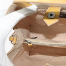 FENDI Hand Bag Leather 2way Yellow Silver Auth bs25136-21