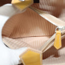 FENDI Hand Bag Leather 2way Yellow Silver Auth bs25136-22