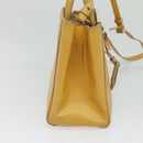 FENDI Hand Bag Leather 2way Yellow Silver Auth bs25136-3