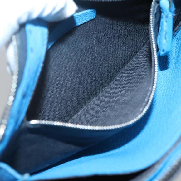 FENDI Celeria Clutch Bag Leather Black Auth bs25137