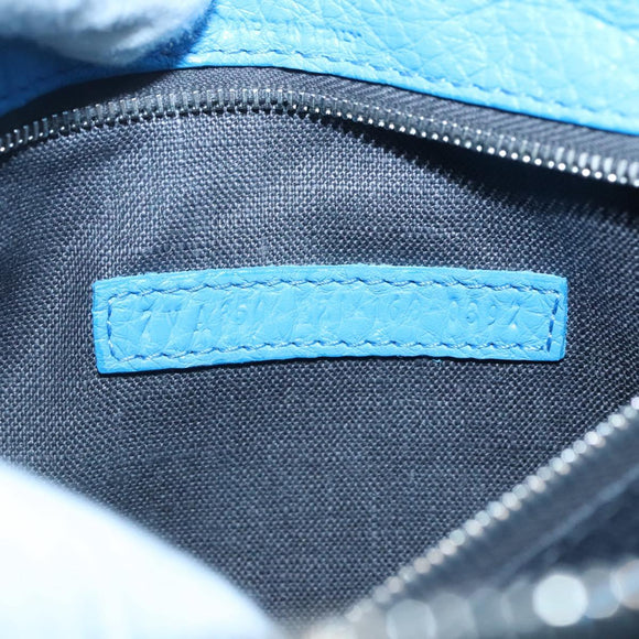 FENDI Celeria Clutch Bag Leather Black Auth bs25137