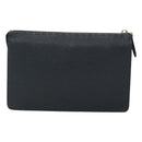 FENDI Celeria Clutch Bag Leather Black Auth bs25137-2