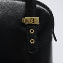 FENDI Hand Bag Leather Black Gold Auth bs25138-10