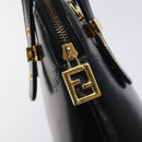 FENDI Hand Bag Leather Black Gold Auth bs25138-17