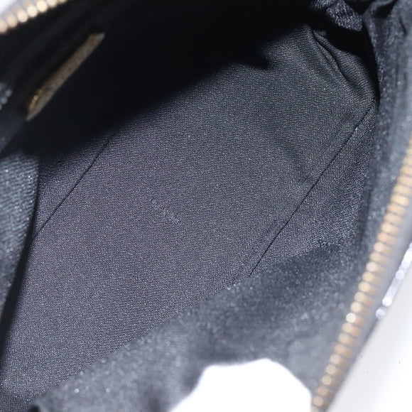 FENDI Hand Bag Leather Black Gold Auth bs25138