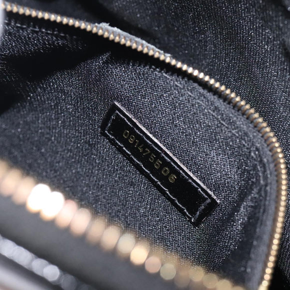 FENDI Hand Bag Leather Black Gold Auth bs25138