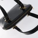 FENDI Hand Bag Leather Black Gold Auth bs25138-6