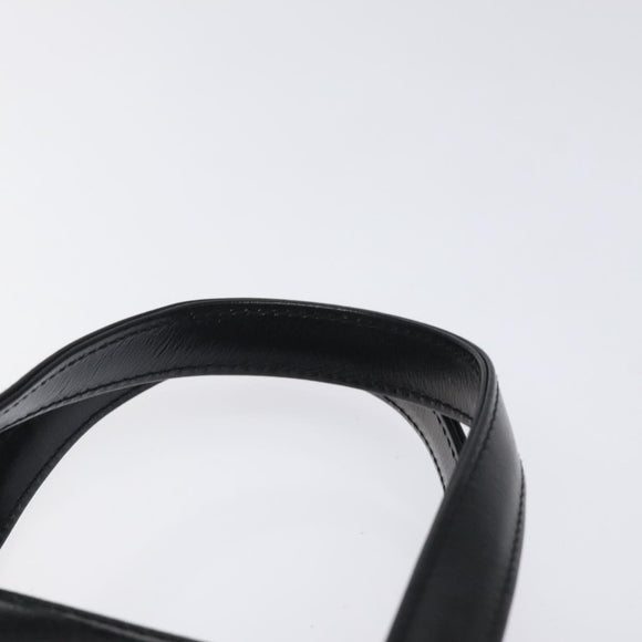 FENDI Hand Bag Leather Black Gold Auth bs25138