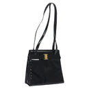 Salvatore Ferragamo Shoulder Bag Enamel Black Gold Auth bs25142-1