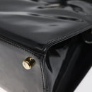 Salvatore Ferragamo Shoulder Bag Enamel Black Gold Auth bs25142-9
