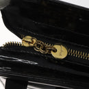 Salvatore Ferragamo Shoulder Bag Enamel Black Gold Auth bs25142-10