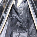 Salvatore Ferragamo Shoulder Bag Enamel Black Gold Auth bs25142-18