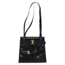 Salvatore Ferragamo Shoulder Bag Enamel Black Gold Auth bs25142-13