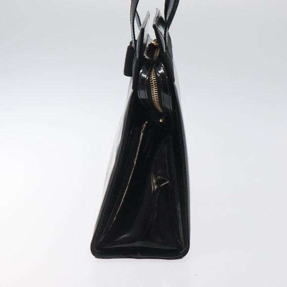 Salvatore Ferragamo Shoulder Bag Enamel Black Gold Auth bs25142