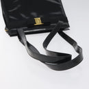 Salvatore Ferragamo Shoulder Bag Enamel Black Gold Auth bs25142-7