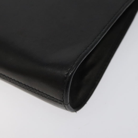 Salvatore Ferragamo Shoulder Bag Leather Black Silver Auth bs25143