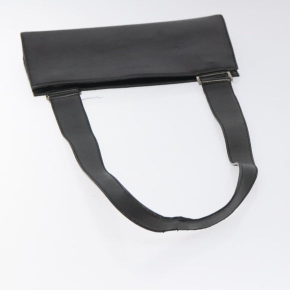 Salvatore Ferragamo Shoulder Bag Leather Black Silver Auth bs25143