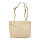 Salvatore Ferragamo Shoulder Bag Canvas Beige Silver Auth bs25144-1