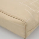 Salvatore Ferragamo Shoulder Bag Canvas Beige Silver Auth bs25144-14