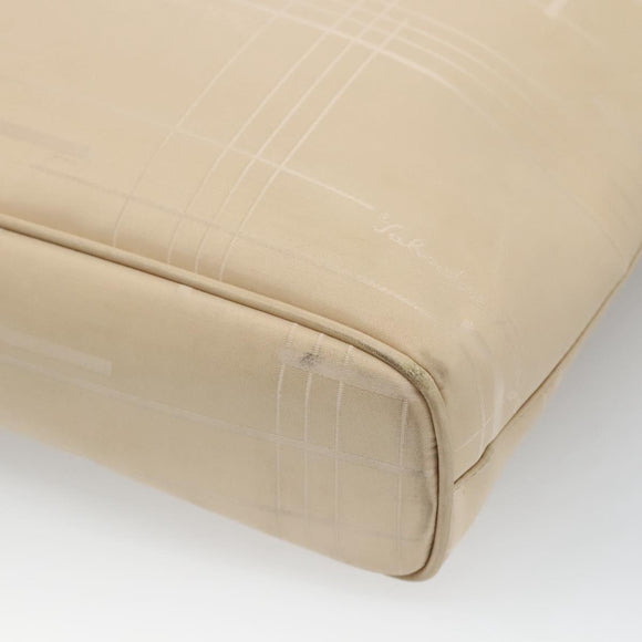 Salvatore Ferragamo Shoulder Bag Canvas Beige Silver Auth bs25144