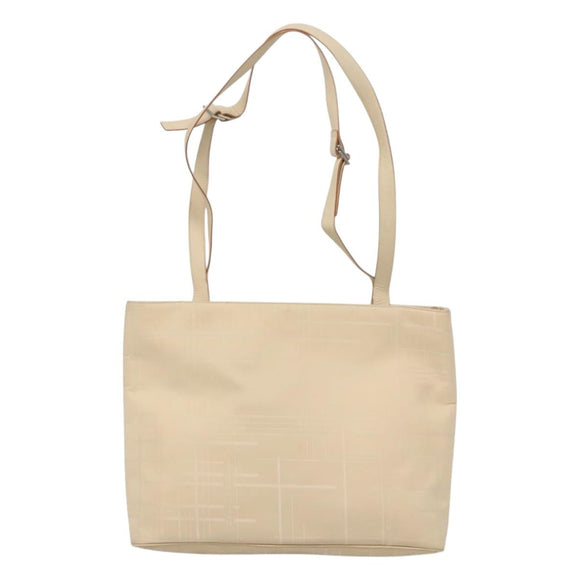 Salvatore Ferragamo Shoulder Bag Canvas Beige Silver Auth bs25144