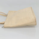 Salvatore Ferragamo Shoulder Bag Canvas Beige Silver Auth bs25144-3