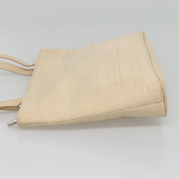 Salvatore Ferragamo Shoulder Bag Canvas Beige Silver Auth bs25144