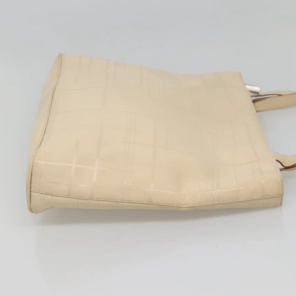 Salvatore Ferragamo Shoulder Bag Canvas Beige Silver Auth bs25144