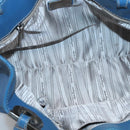 Salvatore Ferragamo Gancini Shoulder Bag Leather Blue Silver Auth bs25145-10