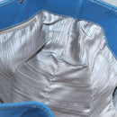 Salvatore Ferragamo Gancini Shoulder Bag Leather Blue Silver Auth bs25145-18