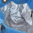 Salvatore Ferragamo Gancini Shoulder Bag Leather Blue Silver Auth bs25145-19