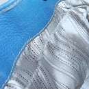 Salvatore Ferragamo Gancini Shoulder Bag Leather Blue Silver Auth bs25145-11