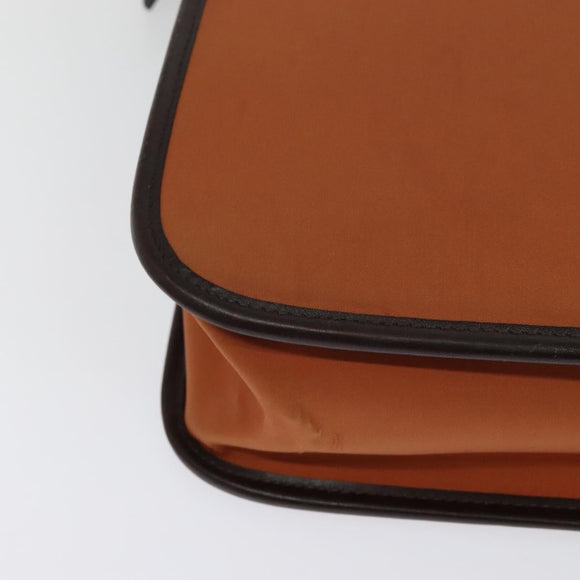 BURBERRY Hand Bag Nylon 2way Brown Silver Auth bs25146