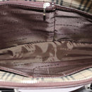 BURBERRY Hand Bag Nylon 2way Brown Silver Auth bs25146-11