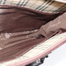 BURBERRY Hand Bag Nylon 2way Brown Silver Auth bs25146-17